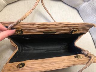 Bolso/cartera de boda y fiesta champán de raso