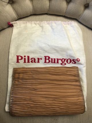 Bolso/cartera de boda y fiesta champán de raso