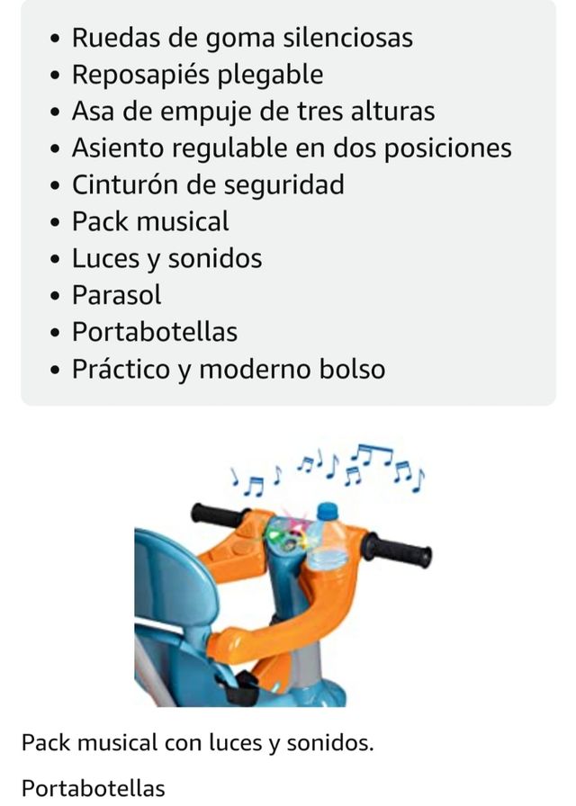 Triciclo musicale FEBER Baby Plus