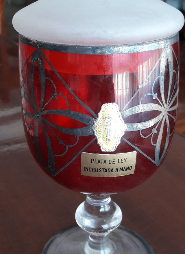 Copa de cristal y plata
