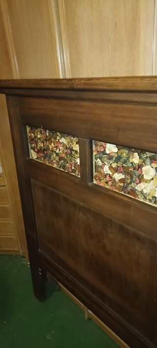 CABECERO MADERA TECA ESTILO MEXICANO 1.40 X 1.15