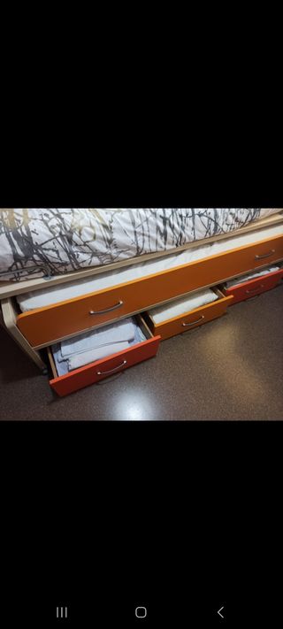 Escritorio, cama nido y estantería, juvenil