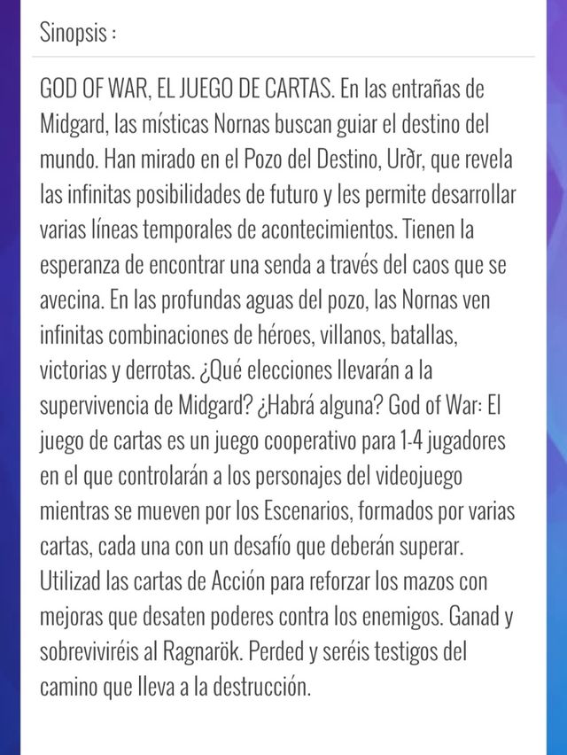 JUEGO CARTAS GOD OF WAR