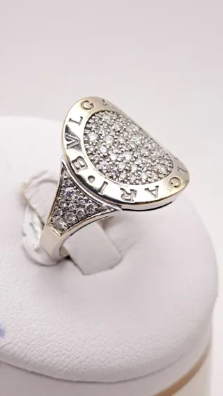 Anillo de Oro de 18K Blanco con Diamantes -Bulgari