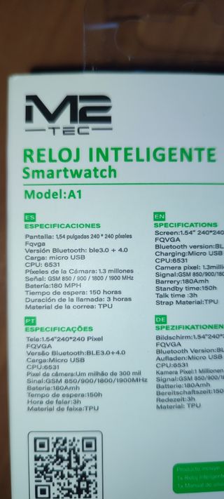 reloj inteligente M2 tec smartwatch