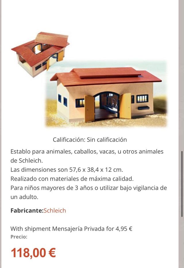 Establo de madera de la marca Schleich. (Vintage)