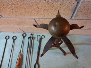 juego de herramientas para chimenea en hierro