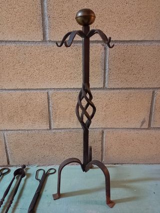 juego de herramientas para chimenea en hierro