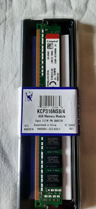 Memoria Kingston KCP316NS8/4G PC3-12800U 1600Mhz
