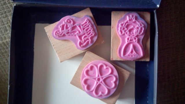 Juego sellos estampado madera