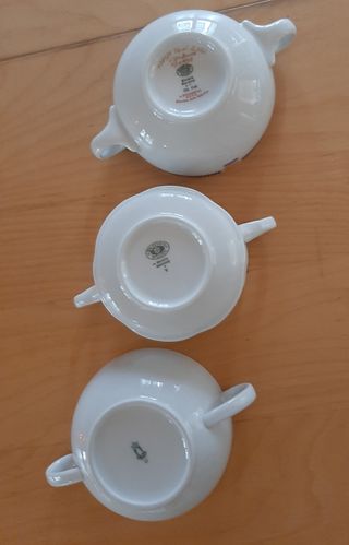 Set 3 tazze da consommè in porcellana anni 50-60