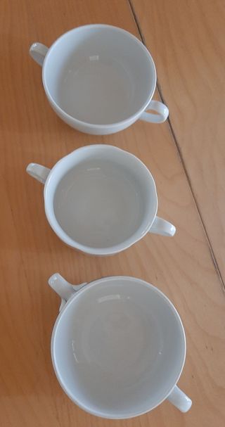 Set 3 tazze da consommè in porcellana anni 50-60