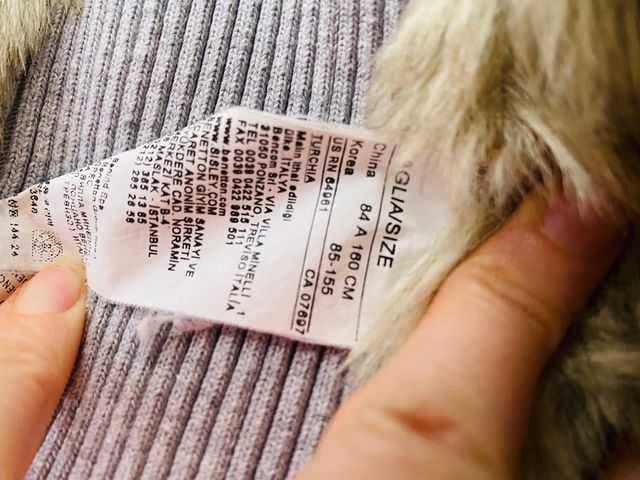 chaqueta con forro de Benetton Gris y rosa