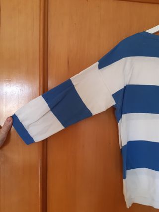 Jersey finito azul y blanco de rayas