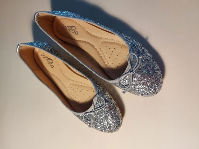 Ballerine glitterate argento