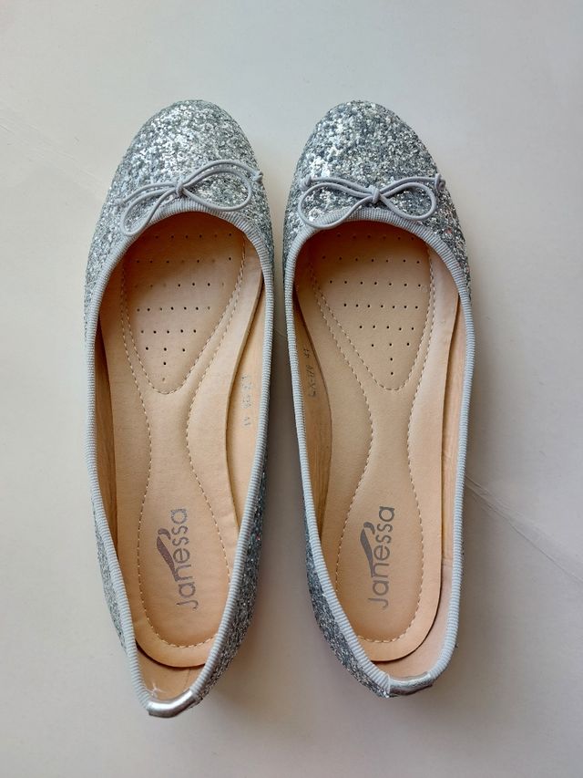 Ballerine glitterate argento