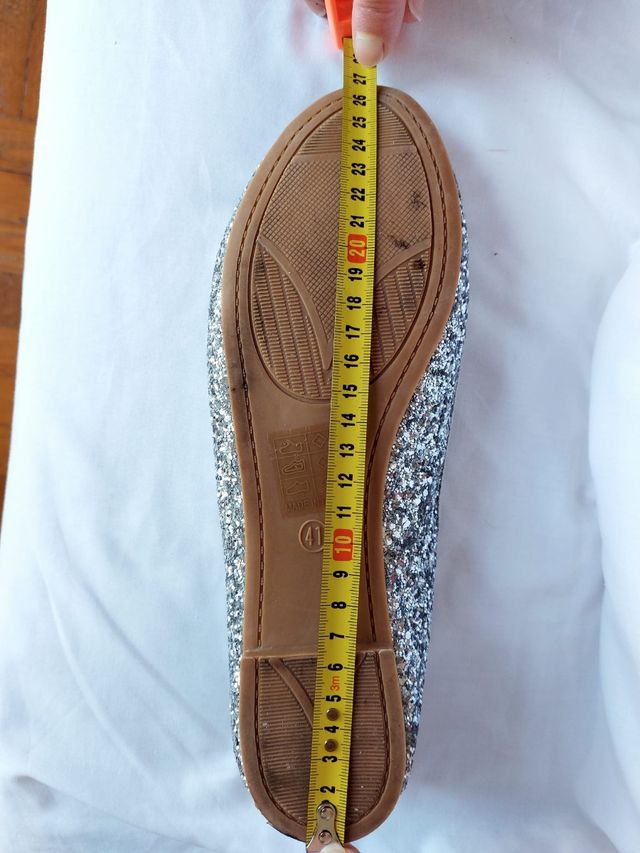 Ballerine glitterate argento