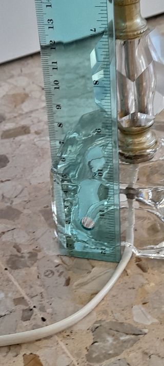 Vintage Lampada da Tavolo in Vetro con Paralume