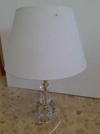 Vintage Lampada da Tavolo in Vetro con Paralume