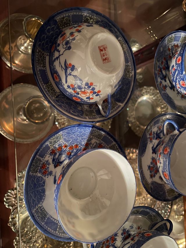 Lote juego 5 tazas cerámica fina china