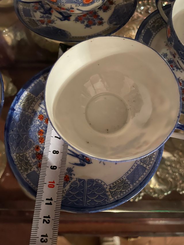 Lote juego 5 tazas cerámica fina china