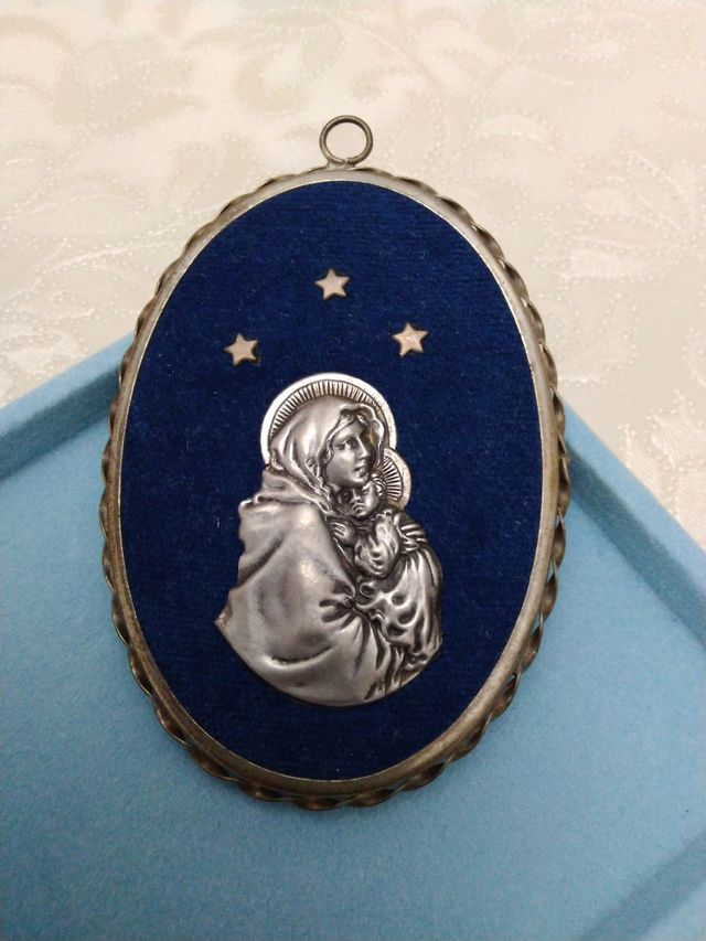 Medaglione/capezzale vintage blu