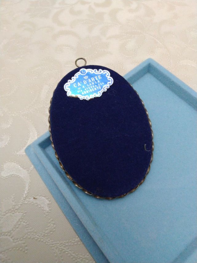 Medaglione/capezzale vintage blu