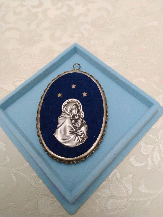 Medaglione/capezzale vintage blu