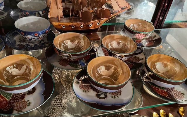 Juego 6 tazas cerámica china japonesa