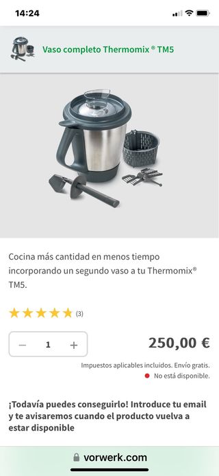 Vaso TM5 más 5 accesorios