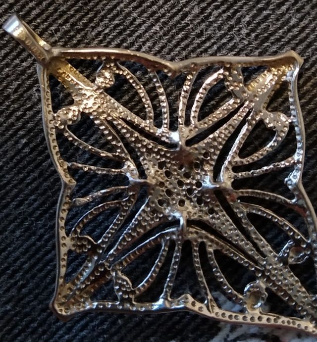 Colgante plata diamantes