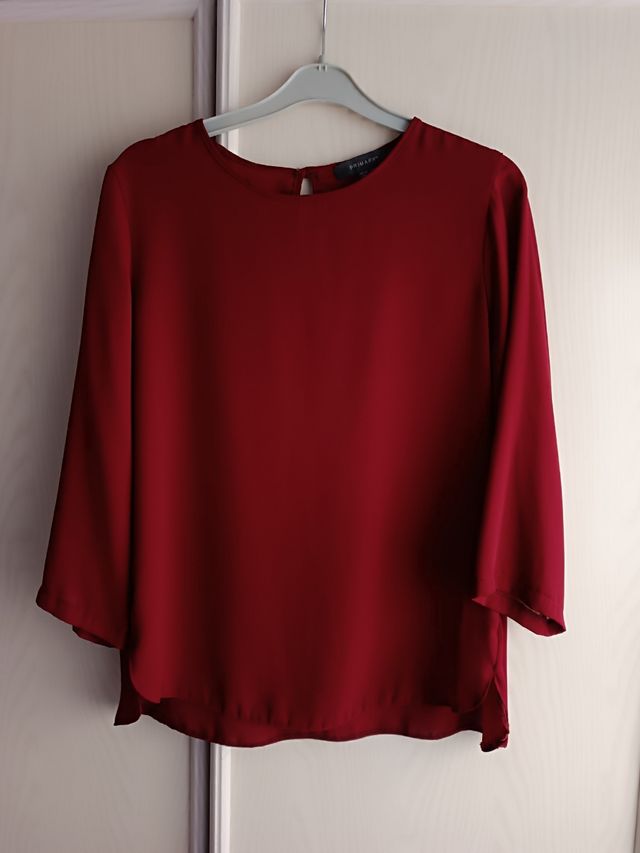 Camisa blusa burdeos