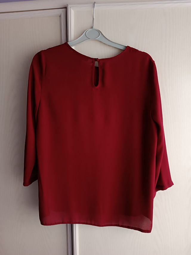 Camisa blusa burdeos