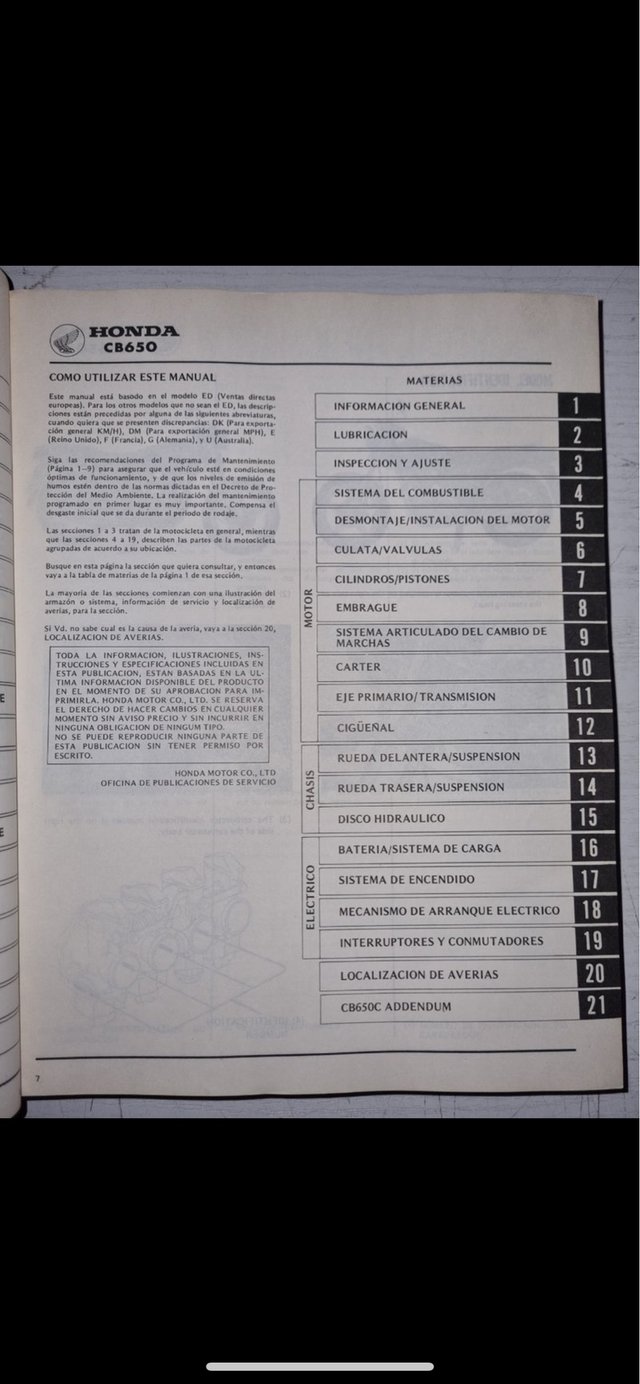 MANUAL DE TALLER HONDA CB 650/650 C