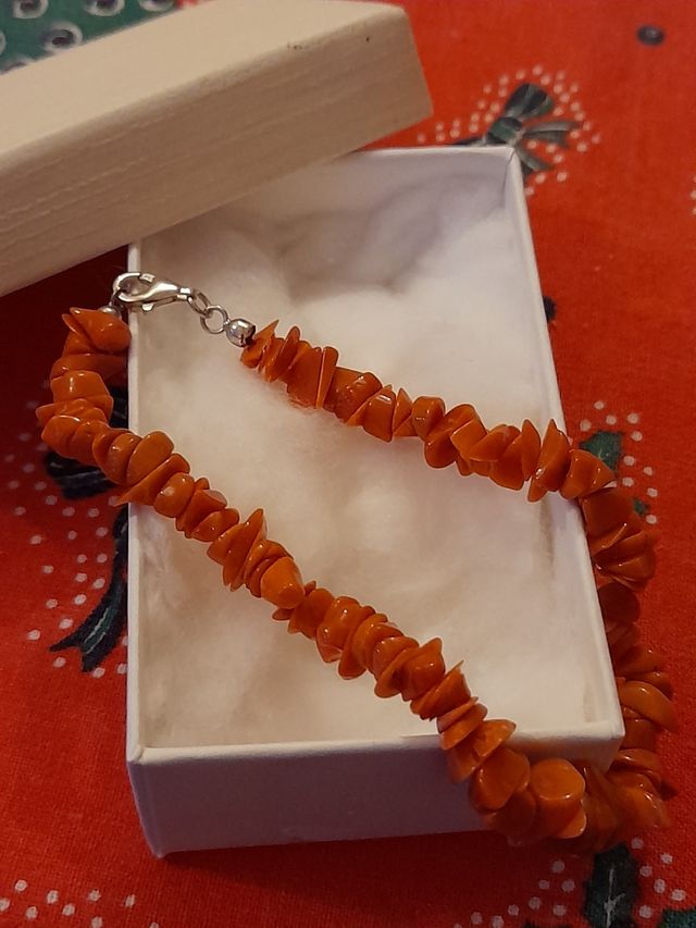 braccialetto argento e corallo