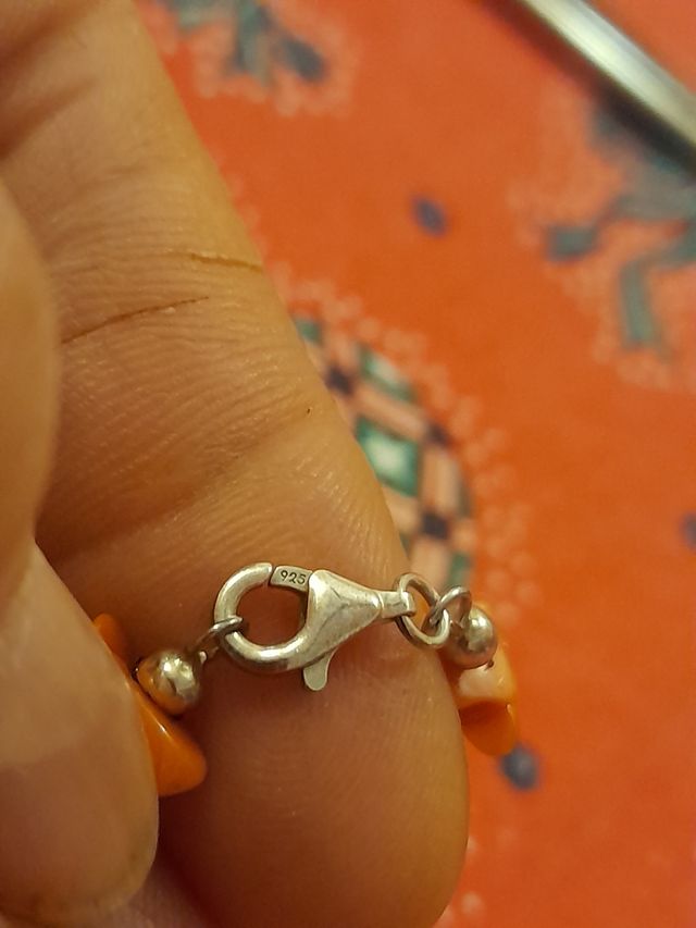 braccialetto argento e corallo