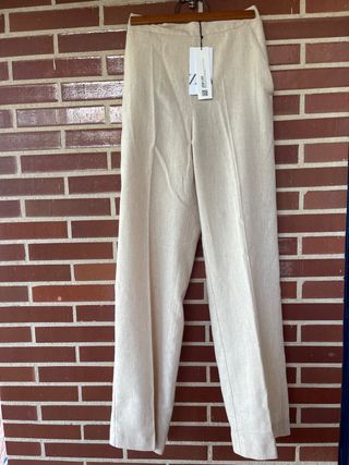Pantalón algodón beige