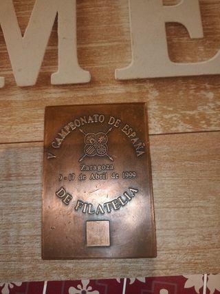 medalla de cobre exfilna 99. campeonato filatelia