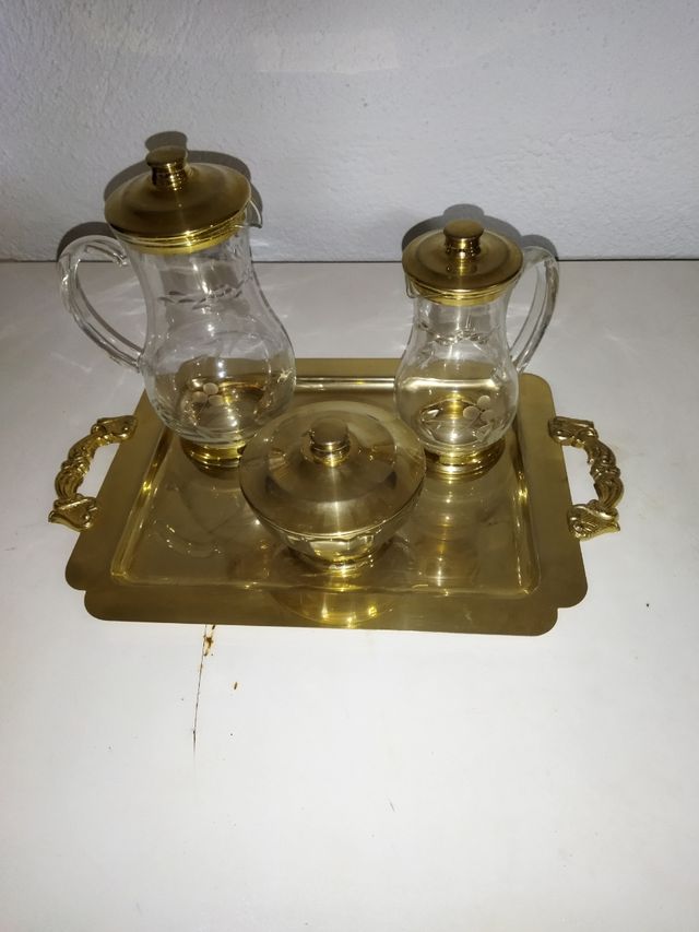 set completo di ottone e vetro