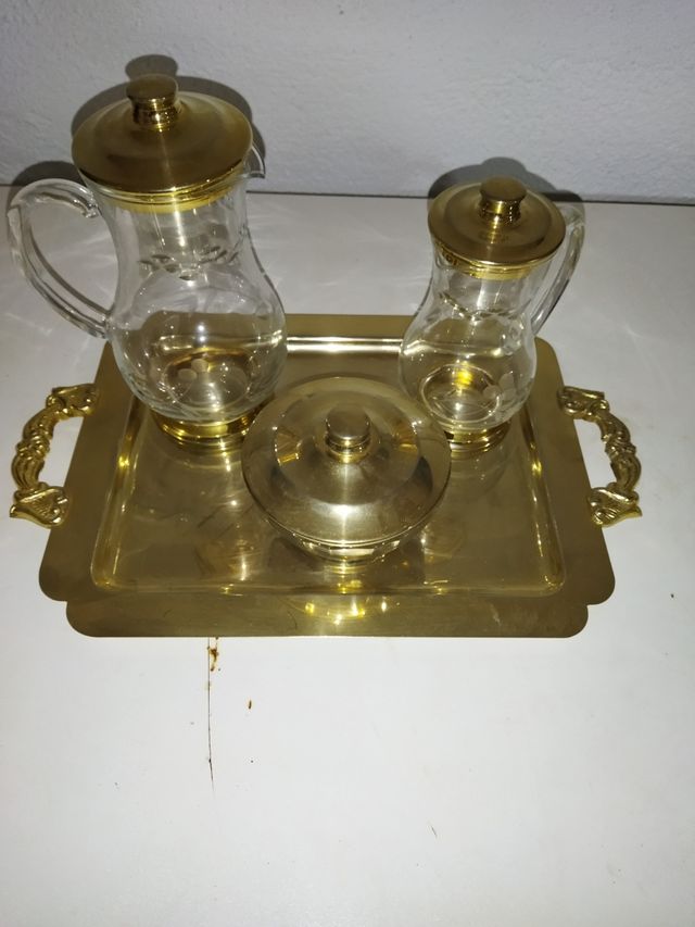 set completo di ottone e vetro