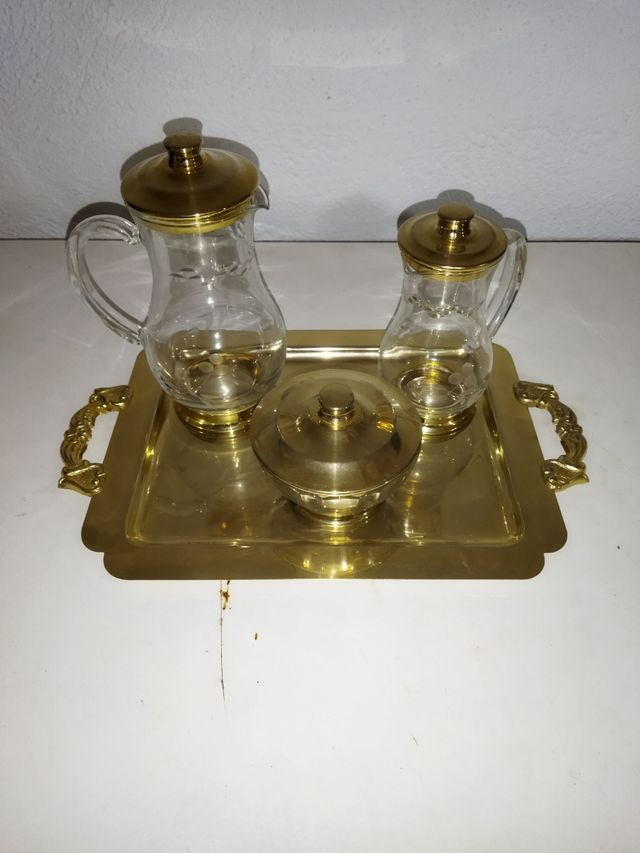 set completo di ottone e vetro