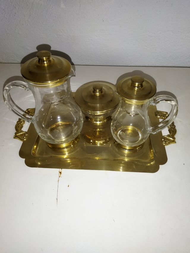 set completo di ottone e vetro