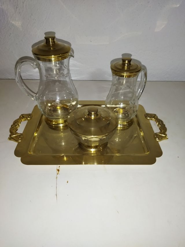 set completo di ottone e vetro