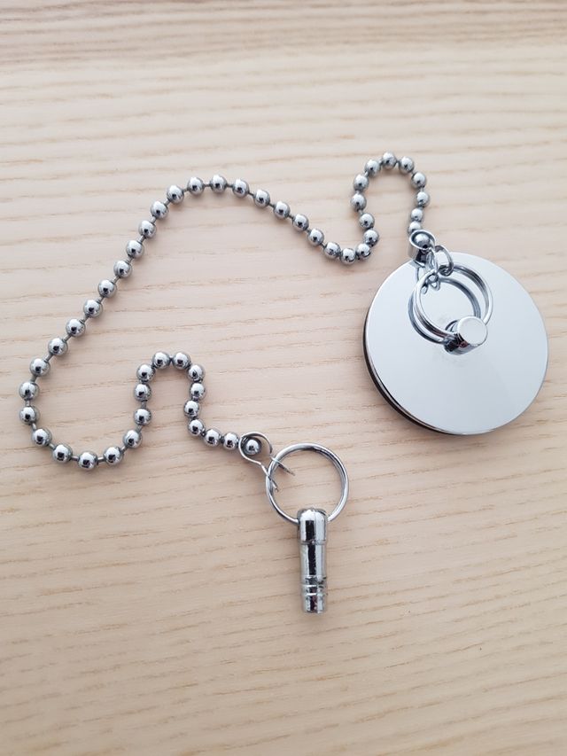 Tapón lavabo metal cromado 42 mm con cadena