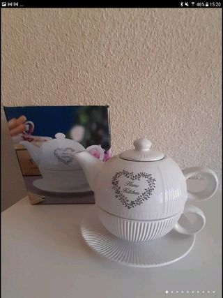 Tetera con taza  Nueva!