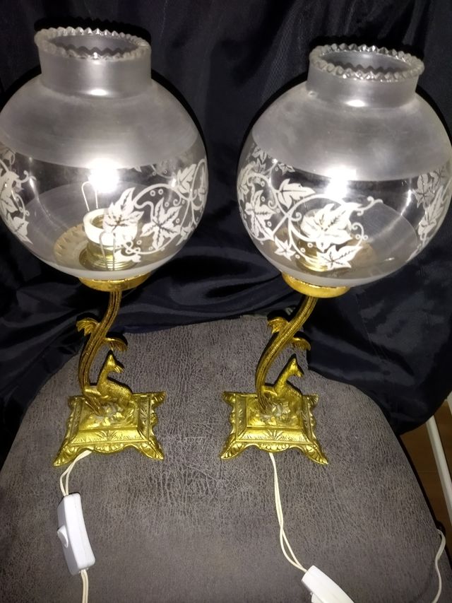 lampade antiche... tulipano in bronzo e vetro