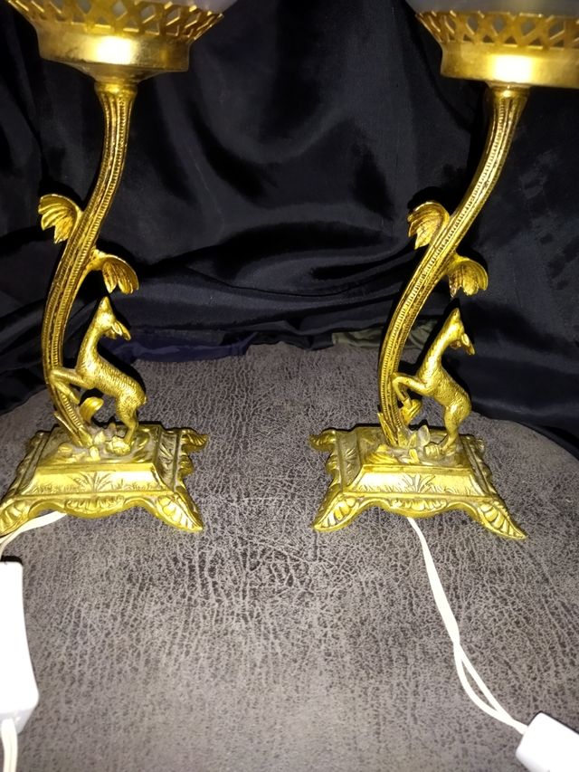 lampade antiche... tulipano in bronzo e vetro