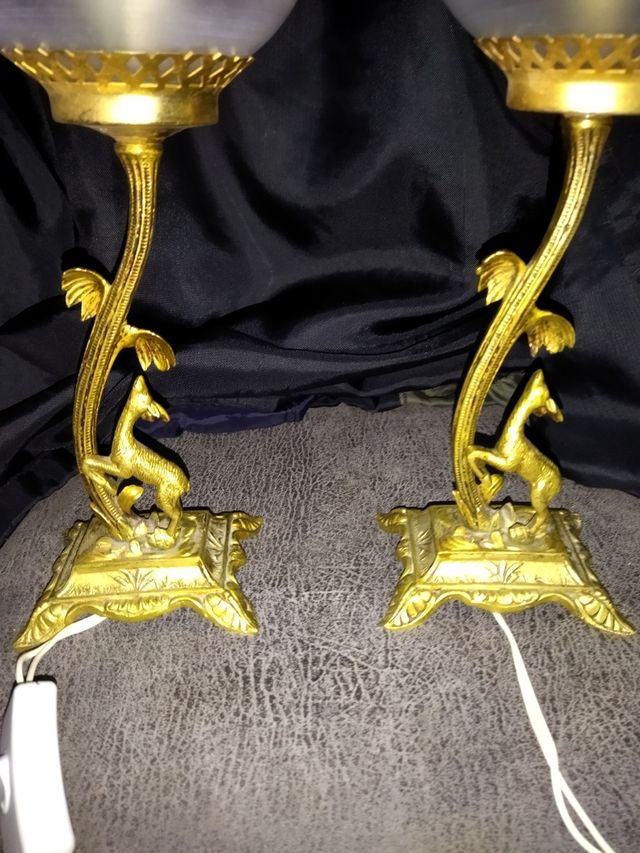 lampade antiche... tulipano in bronzo e vetro