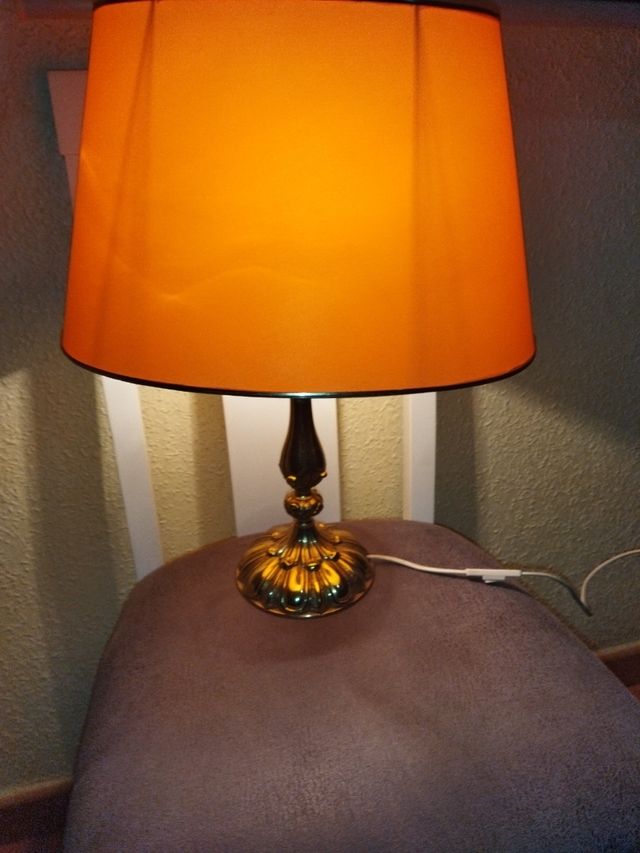 vecchia coppia di lampade in bronzo