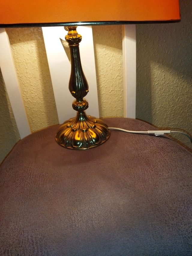 vecchia coppia di lampade in bronzo